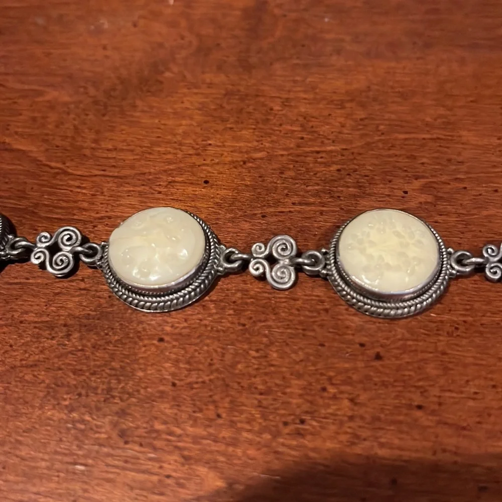 QVC Artisan Crafted Sterling Silver Carved Bone Bracelet - Picture 8 of 12